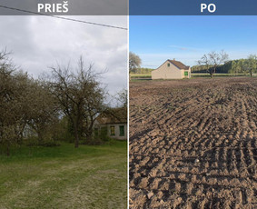 Prieš ir po: sklypo paruošimas